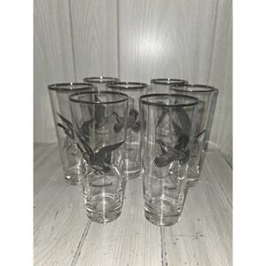 Vtg Federal Highball Glasses Canada Goose Game Birds Sportsman Barware Man Cave